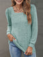 Heathered Square Neck Long Sleeve T-Shirt nicholesgifts