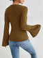 Honey Round Neck Flare Sleeve T-Shirt nicholesgifts