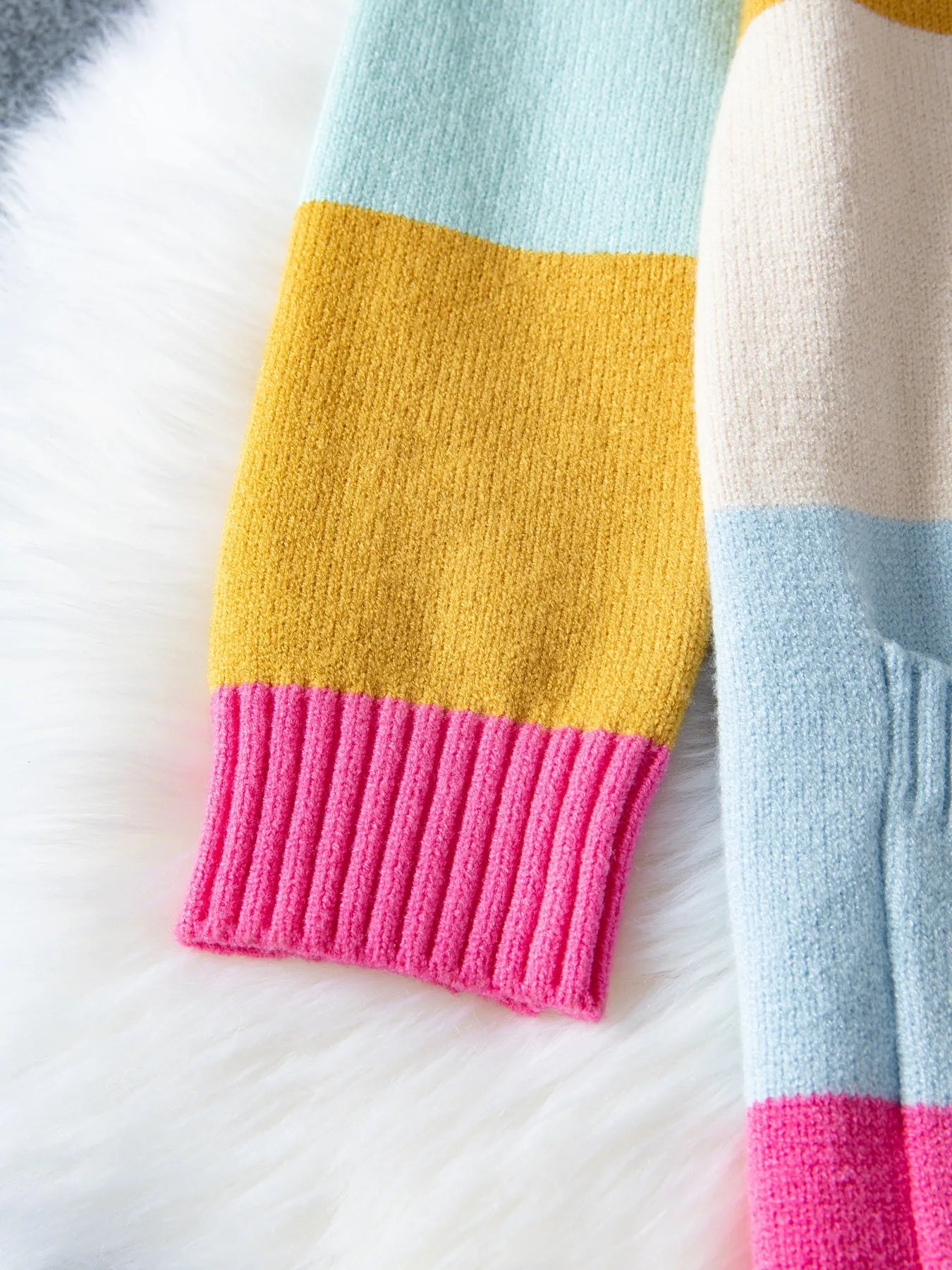 Color Block Open Front Cardigan