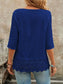 Lace Hem V-Neck Blouse nicholesgifts
