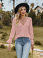 V-Neck Flounce Sleeve Blouse nicholesgifts