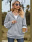 Drawstring Zip Up Dropped Shoulder Hoodie nicholesgifts