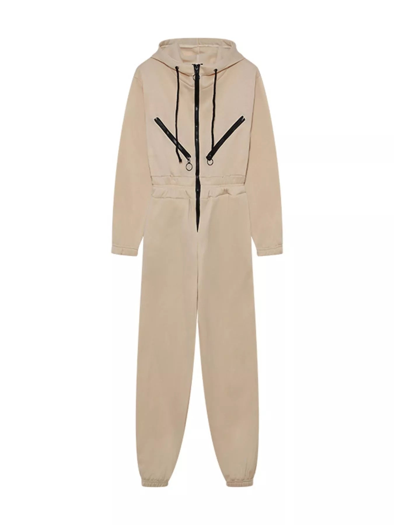 Hooded Zip-Up Long Sleeve Jumpsuit nicholesgifts