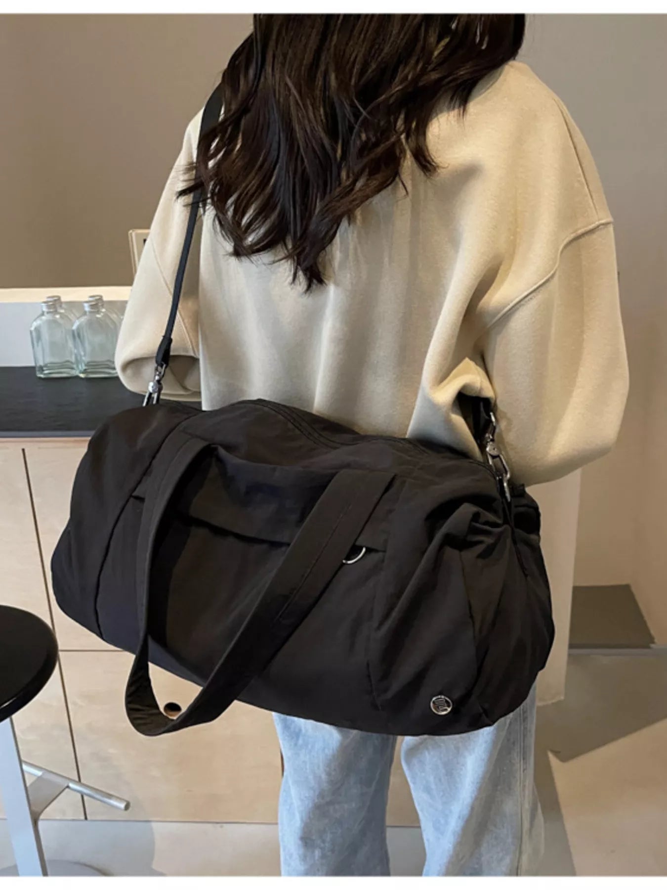 Solid Color Lightweight Travel Duffel Bag nicholesgifts