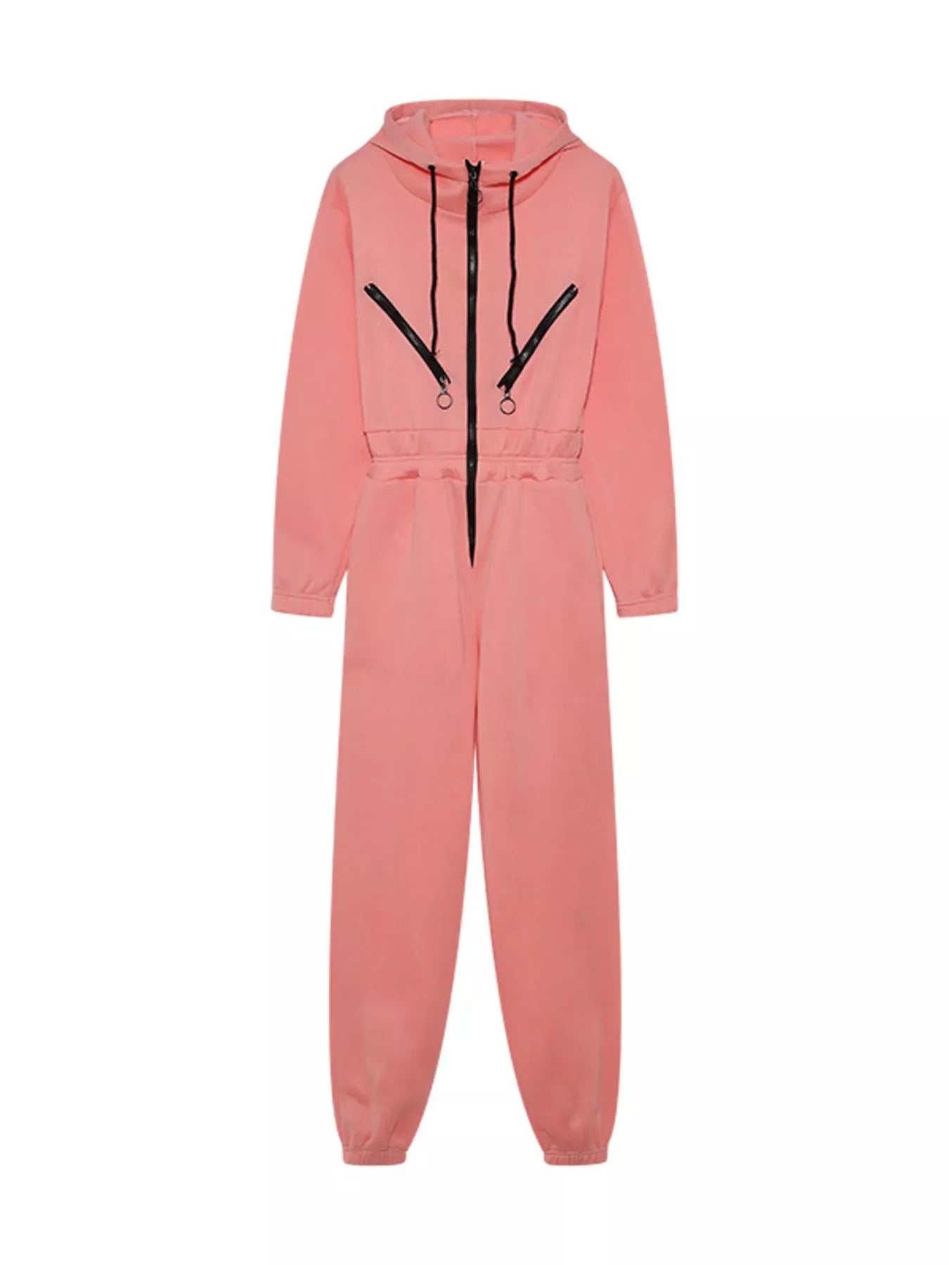 Hooded Zip-Up Long Sleeve Jumpsuit nicholesgifts