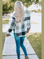 Plaid Button Up Dropped Shoulder Jacket nicholesgifts
