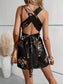Crisscross Back Printed Romper nicholesgifts