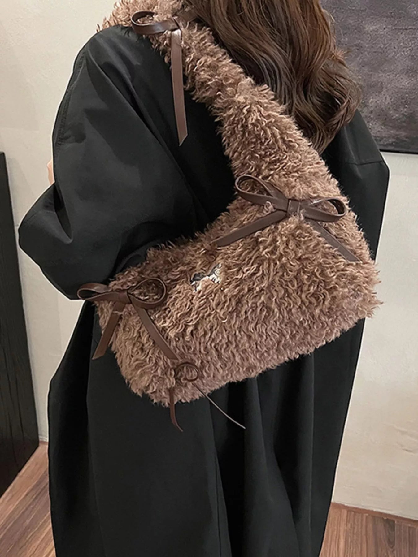 Fluffy Bow Shoulder Bag nicholesgifts