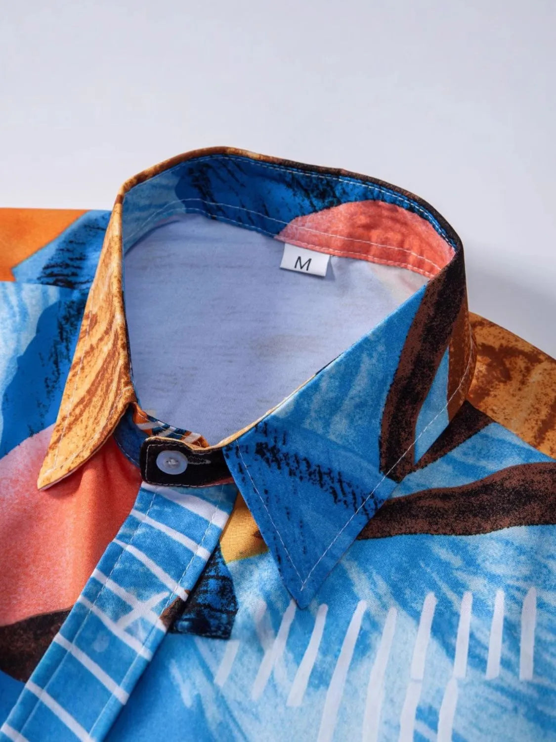 Men's Tropical Print Short Sleeve Button-Up Shirt NicholesGifts