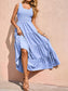 Women Tiered Smocked Wide Strap Summer Dress nicholesgifts