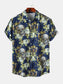 Men's Full Size Printed Short Sleeve Casual Shirt Plus Size nicholesgifts