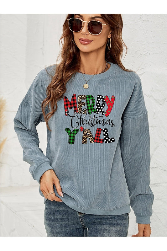 MERRY CHRISTMAS Y'ALL Graphic Sweatshirt