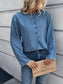 Ivy Lane Half Button Long Sleeve Blouse nicholesgifts
