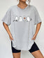 Women Round Neck Short Sleeve Ghost Graphic Halloween T-Shirt nicholesgifts