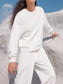Round Neck Long Sleeve Top and Elastic Waist Pants Set nicholesgifts