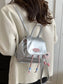 Mini Leather Drawstring Backpack Bag nicholesgifts