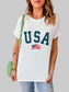 USA Round Neck Short Sleeve T-Shirt nicholesgifts