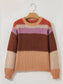Colorblock Striped Round Neck Sweater nicholesgifts
