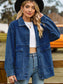 Dropped Shoulder Denim Jacket with Pockets nicholesgifts