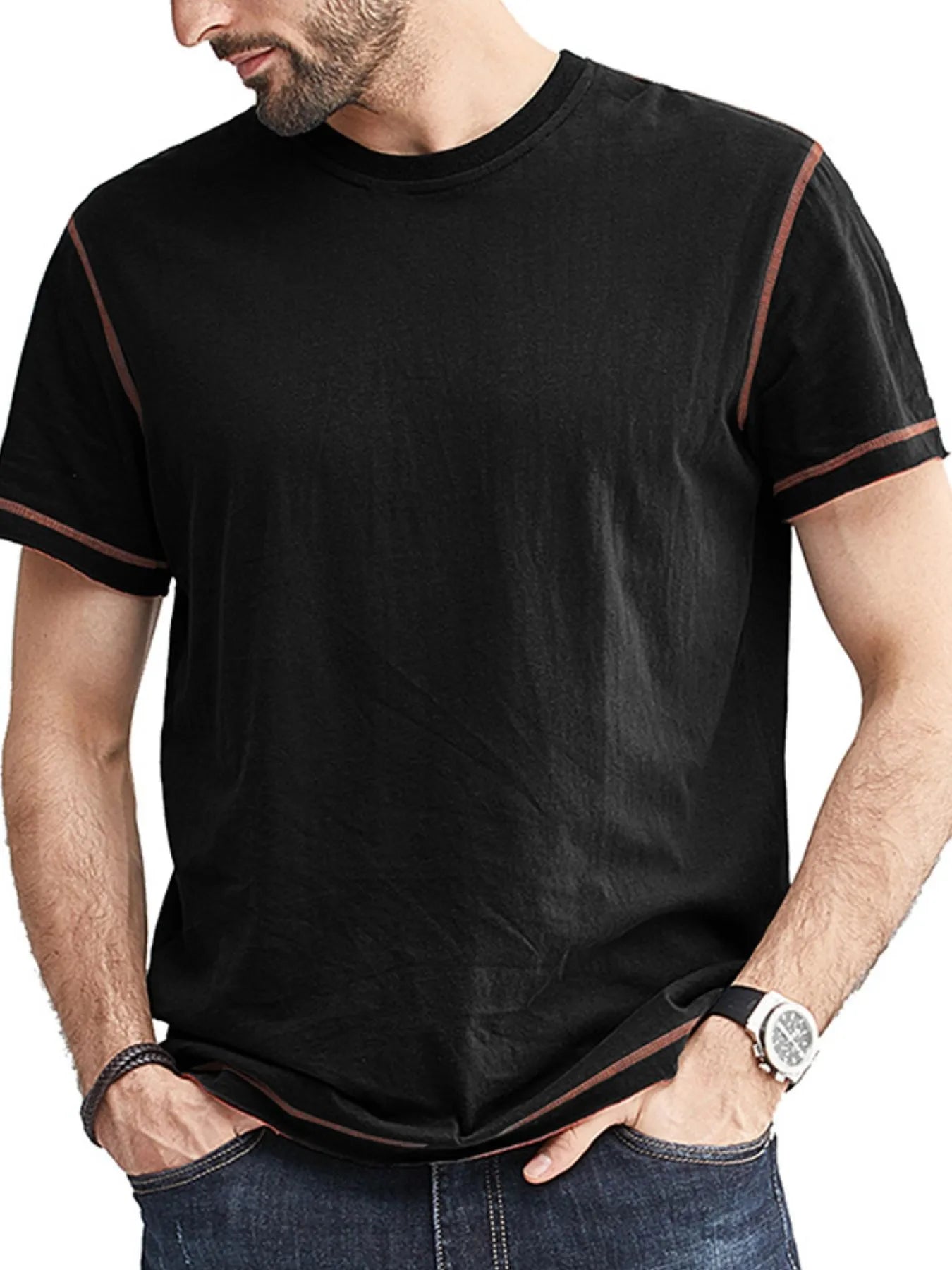 Men's Classic T-Shirt with Contrast Piping NicholesGifts