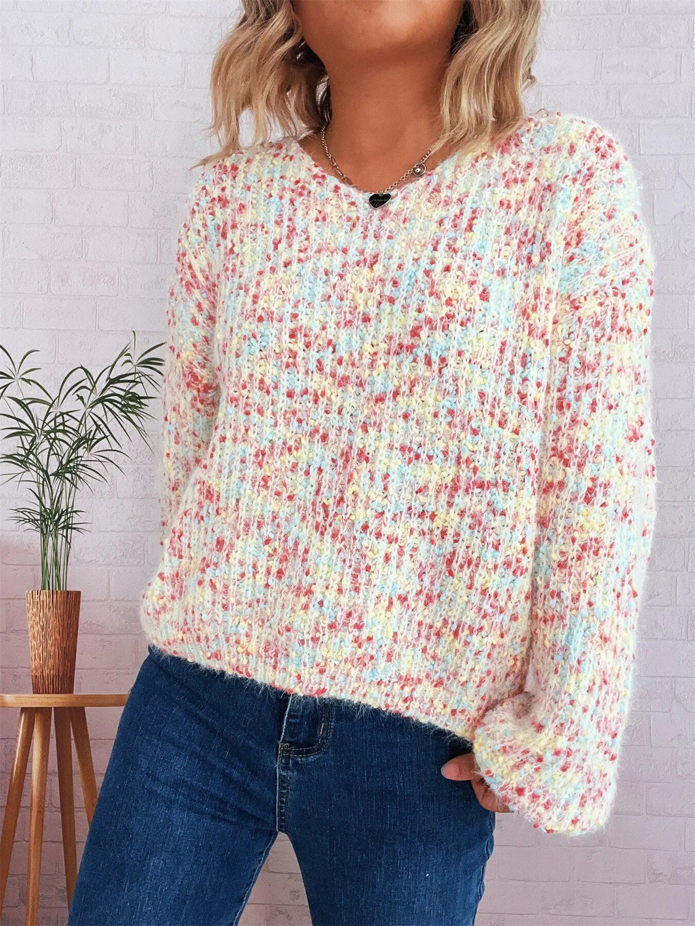 Colorful Long Sleeve Sweater