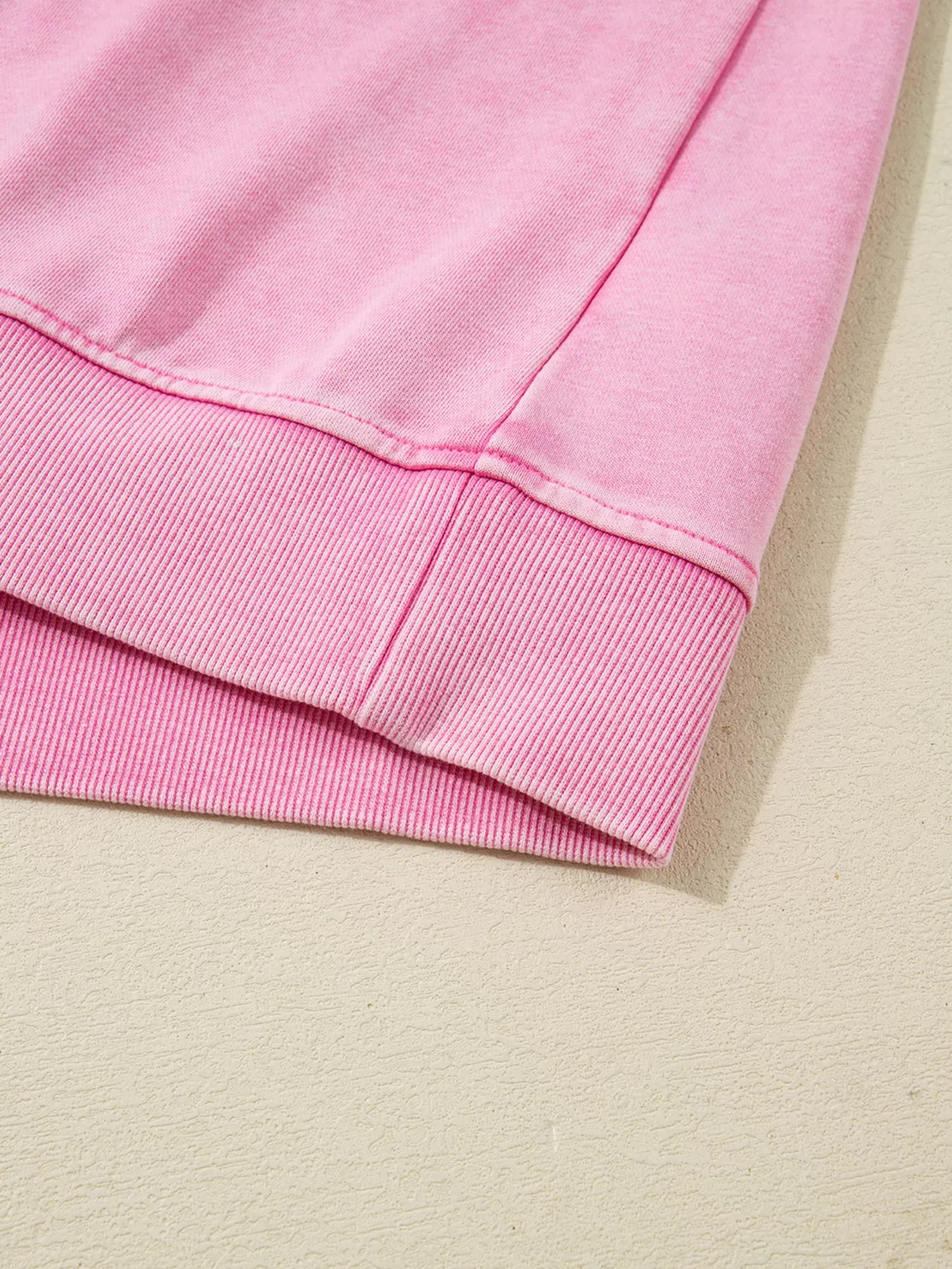 Mineral Wash Crossed Crew Neck Drop Shoulder Loose Sweatshirt Trendsi