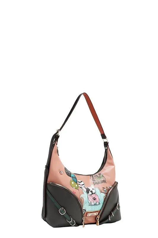 Nicole Lee USA Party King Shoulder Bag with 2 Accessory Pockets Front Trendsi