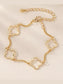 18K Gold-Plated Four Leaf Clover Bracelet nicholesgifts
