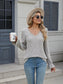 Lace Detail V-Neck Long Sleeve T-Shirt nicholesgifts
