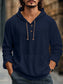 Men's Full Size Drawstring Long Sleeve Hoodie with Button Details Plus Size nicholesgifts