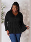 Double Take Half Button Long Sleeve Ruffle Hem Blouse nicholesgifts