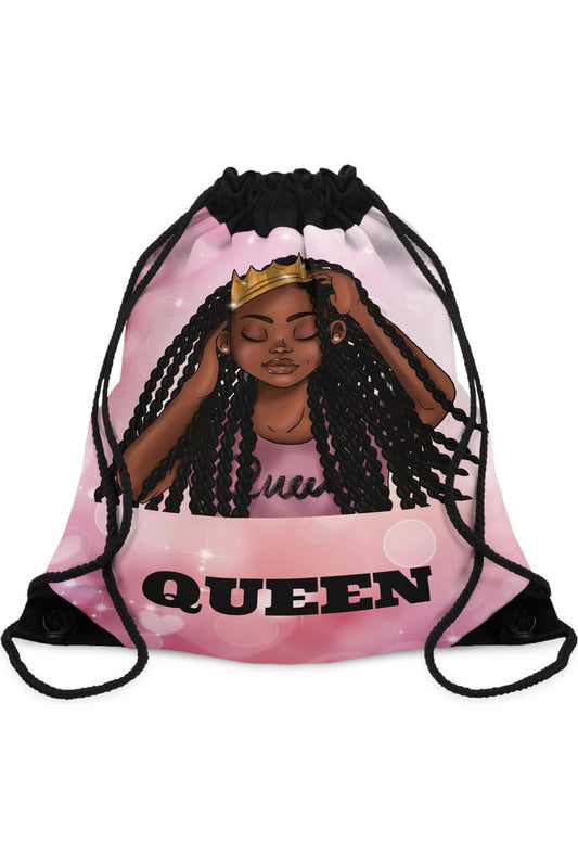 African American Girls Queen Drawstring Bag - NicholesGifts.online