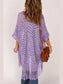 Openwork Open Front Cardigan with Fringes nicholesgifts