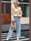 Checkered Exposed Seam Drooped Shoulder Sweater nicholesgifts