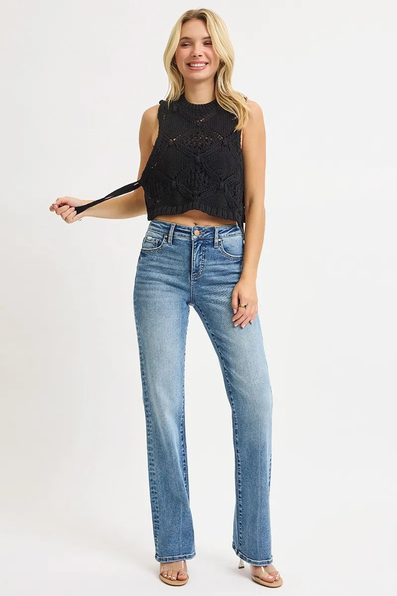 RISEN Full Size Tummy Control High Rise Straight Jeans Plus Size NicholesGifts