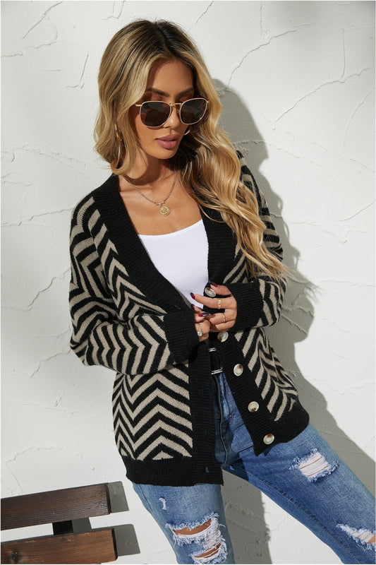 Women V-Neck Button-Down Cardigan NicholesGifts