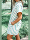 St Patricks Striped Wide Short Sleeve Shift Mini Shirt Dress nicholesgifts