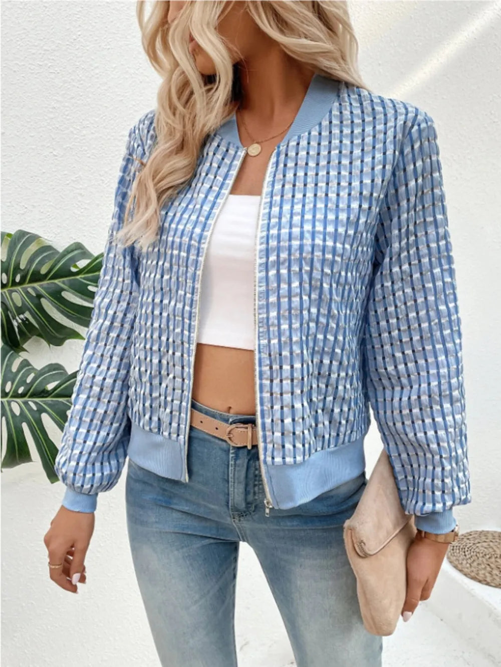 Zip Up Long Sleeve Jacket nicholesgifts