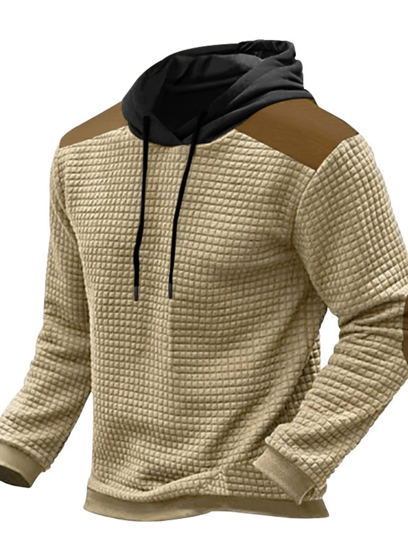 Men's Full Size Drawstring Contrast Shoulder Panels Hoodie Plus Size NicholesGifts