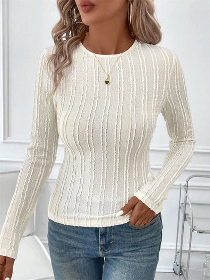 Round Neck Long Sleeve Top nicholesgifts