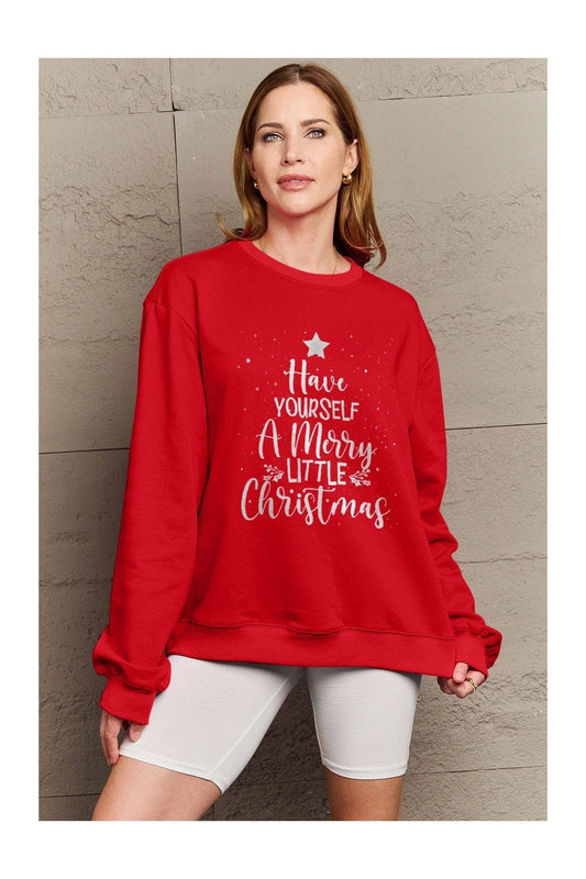 Simply Love Full Size HAVE YOURSELF A MERRY LITTLE CHRISTMAS Round Neck Sweatshirt