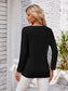 Decorative Button Openwork V-Neck T-Shirt nicholesgifts