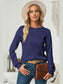 Textured Round Neck Long Sleeve Blouse nicholesgifts