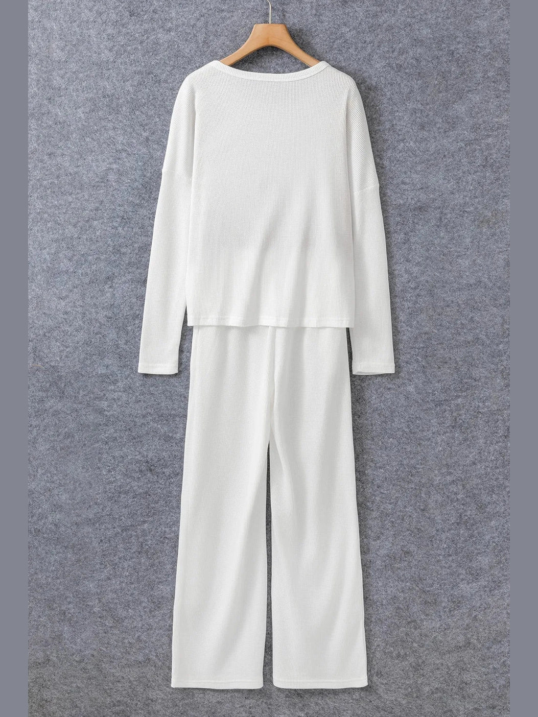 Round Neck Long Sleeve Top and Drawstring Pants Lounge Set nicholesgifts