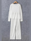 Round Neck Long Sleeve Top and Drawstring Pants Lounge Set nicholesgifts