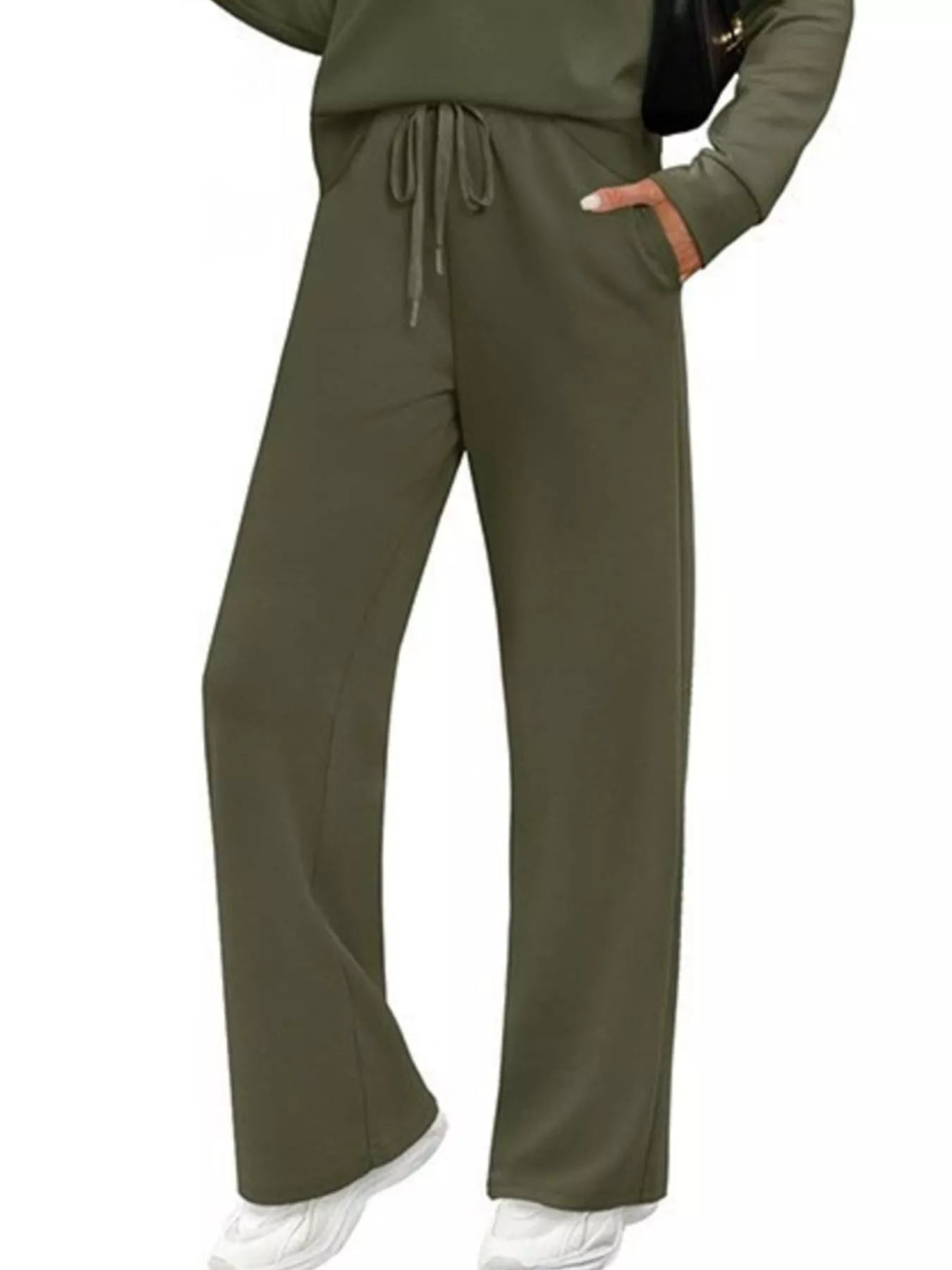 Full Size Long Sleeve Round Neck Top and Pants Set Plus Size nicholesgifts