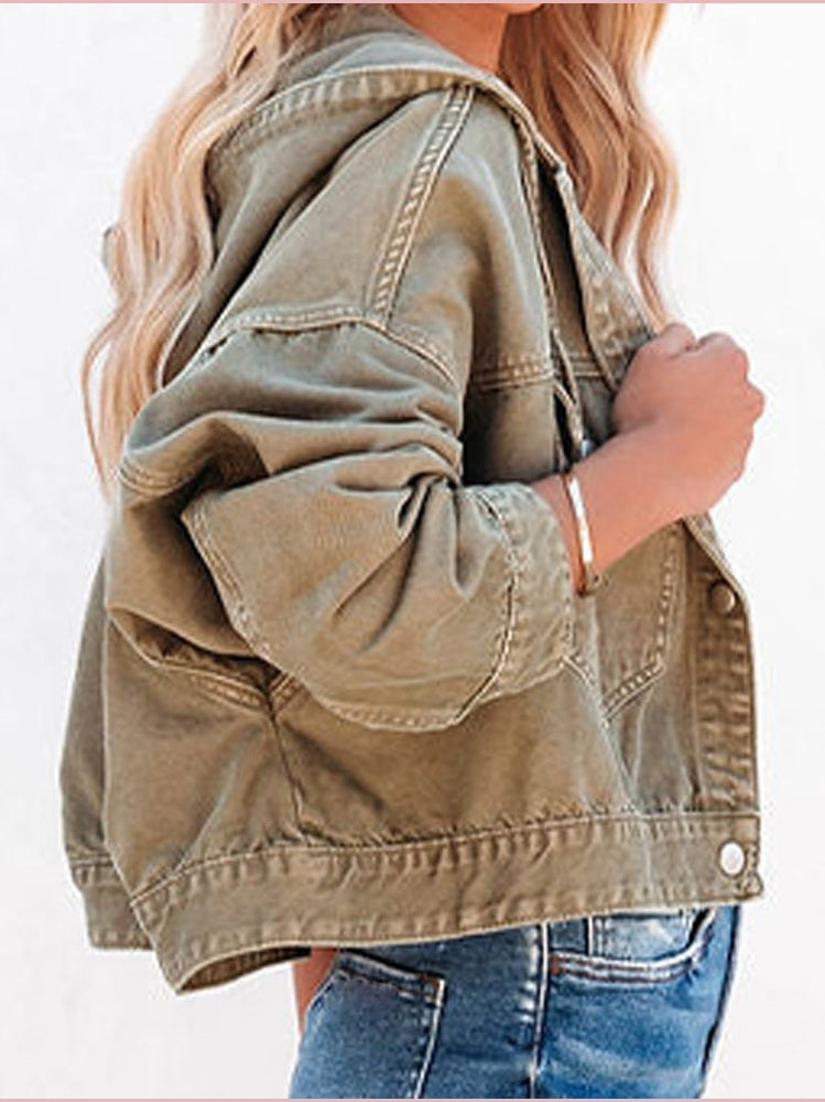 Hooded Dropped Shoulder Denim Jacket nicholesgifts
