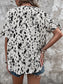 Women Tied Printed Boat Neck Blouse nicholesgifts