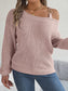 Asymmetrical Neck Long Sleeve Sweater nicholesgifts