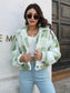 Women Plaid Dropped Shoulder Buttoned Jacket nicholesgifts